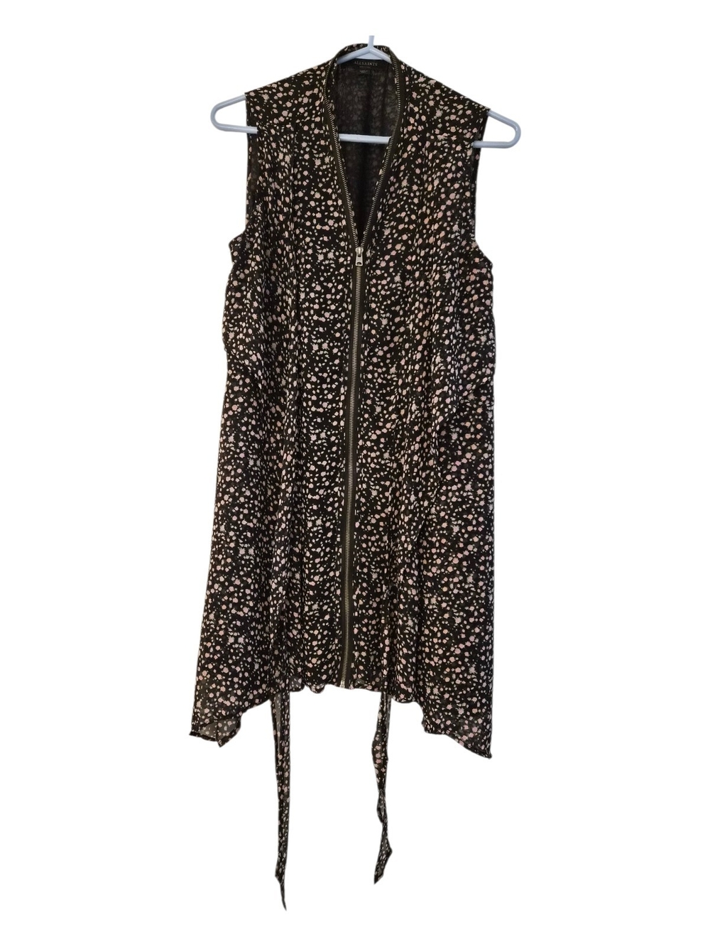 AllSaints Black chiffon Mini Dress